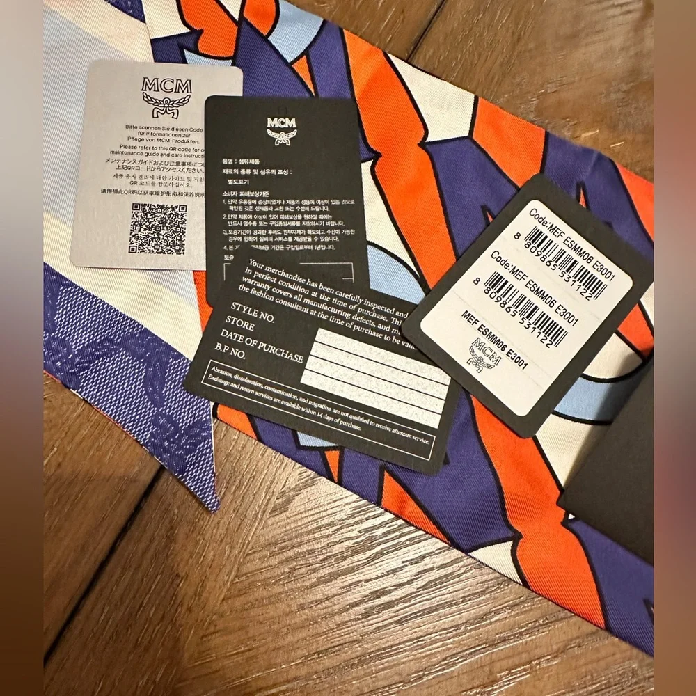 NWT MCM 100% Silk Scarf💎Authentic - Picture 5 of 17
